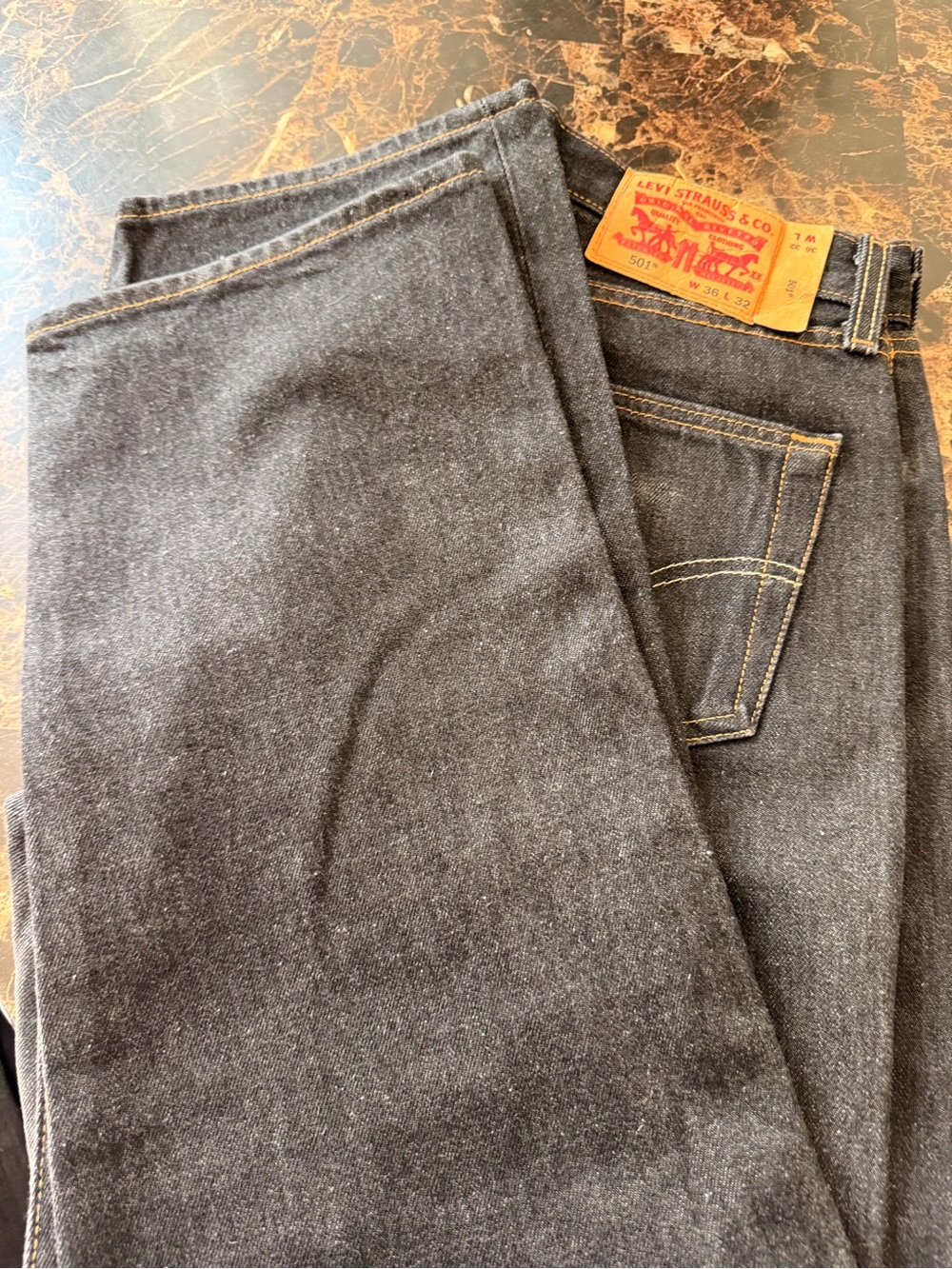 Levi’s 501  Fit Button Fly Black Jeans Men’s 36x32 Classic Straight Leg